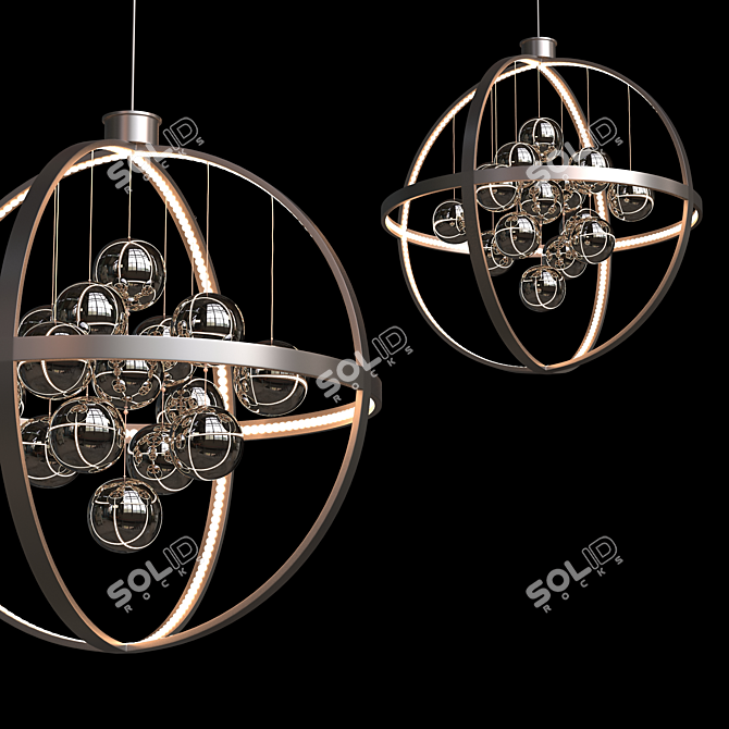 Modern LED Chandelier 3D Model 3D model image 1