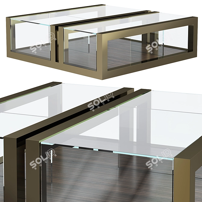 Sleek Crystal Coffee Table 3D model image 1