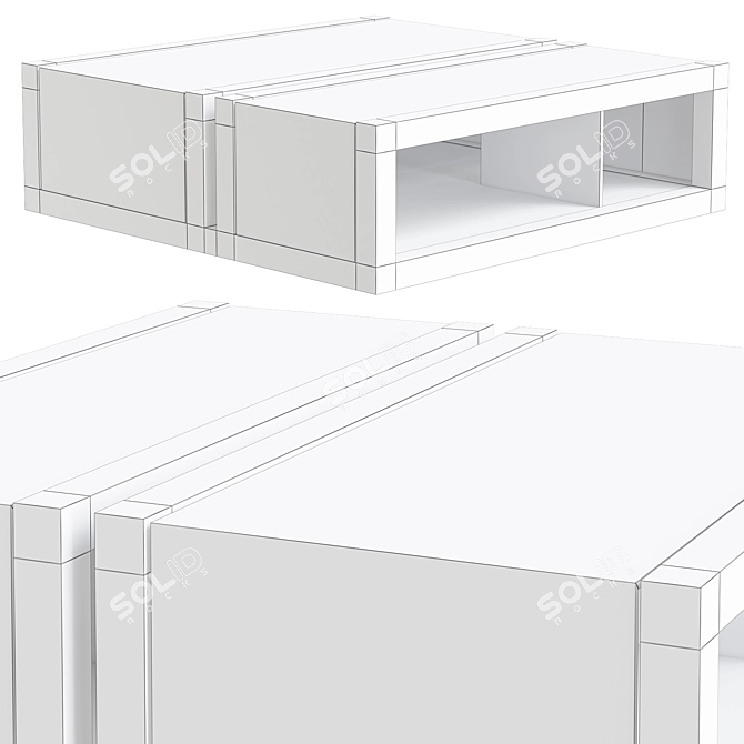 Sleek Crystal Coffee Table 3D model image 2