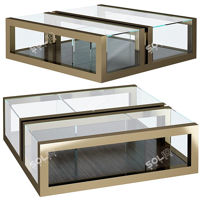Sleek Crystal Coffee Table 3D model image 3