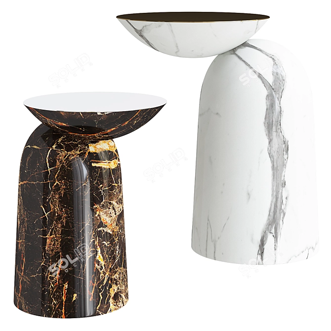 Modern Marble Side Table Design 3D model image 1