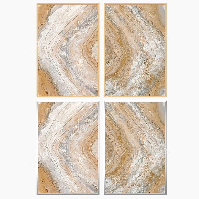Wall Art Set with Frame Options 3D model image 3