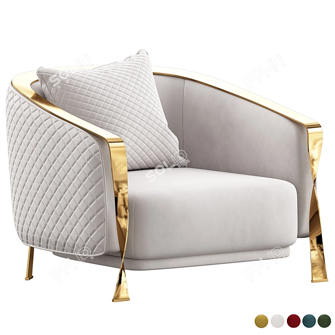 Luxury Italian Armchair by Rugiano 3D model image 1