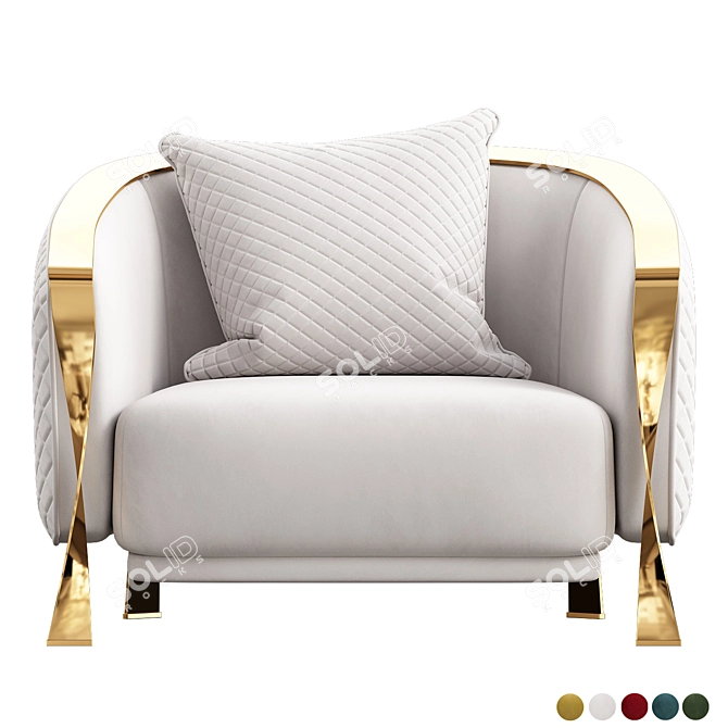 Luxury Italian Armchair by Rugiano 3D model image 2