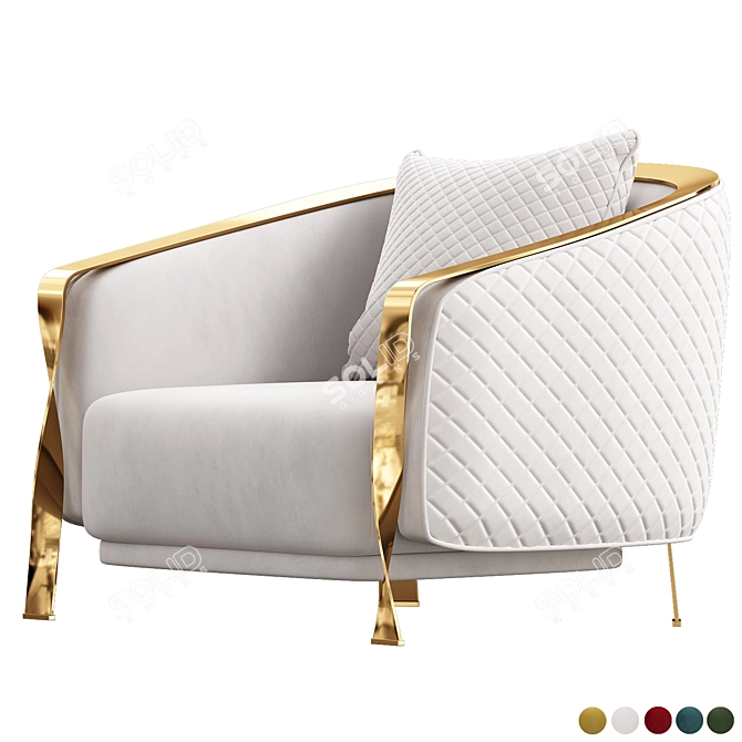Luxury Italian Armchair by Rugiano 3D model image 3