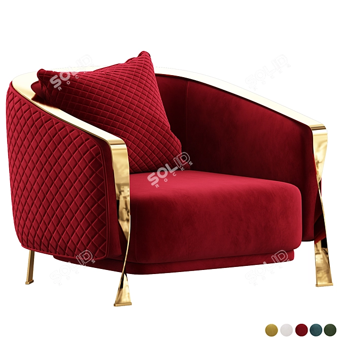Luxury Italian Armchair by Rugiano 3D model image 4