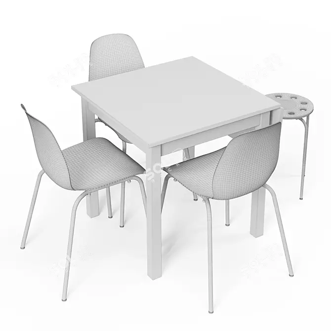 Nordviken Extendable Dining Table 3D model image 8