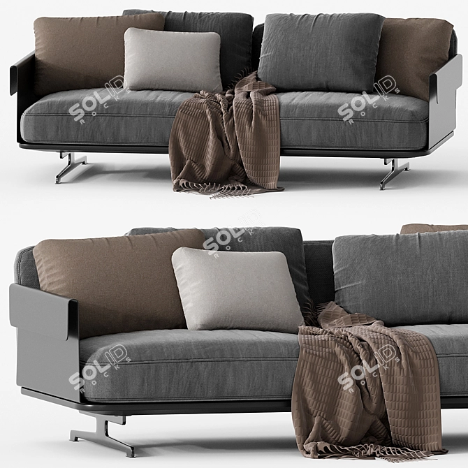 Flexform BRETTON Sofa: Chic Comfort 3D model image 1