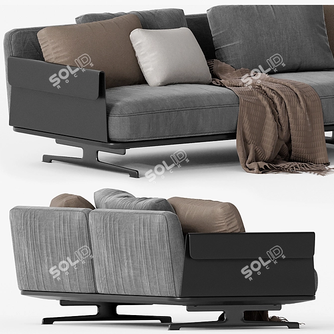 Flexform BRETTON Sofa: Chic Comfort 3D model image 3