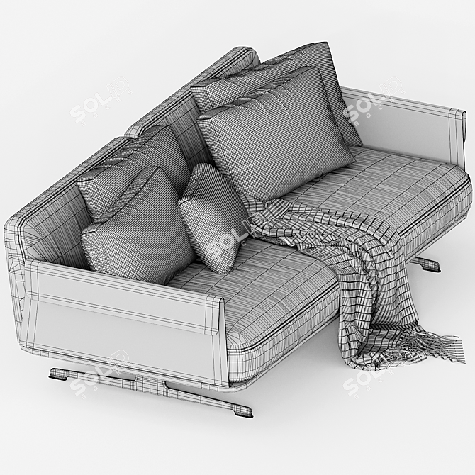 Flexform BRETTON Sofa: Chic Comfort 3D model image 4