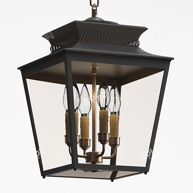 Piedmont 4-Light Lantern 3D Model 3D model image 1