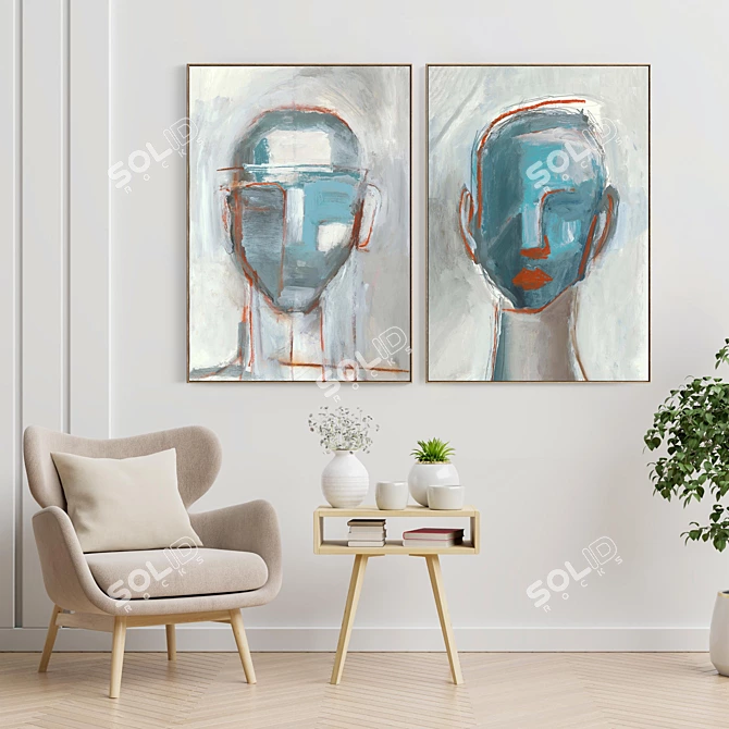 Dual Plaster Frame Set 3D 3D model image 8