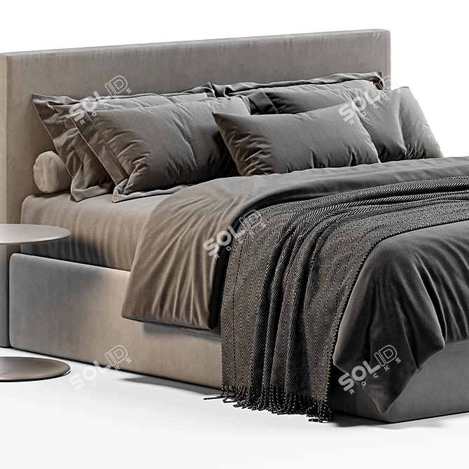 Elegant Flou Notturno Bed Model 3D model image 2