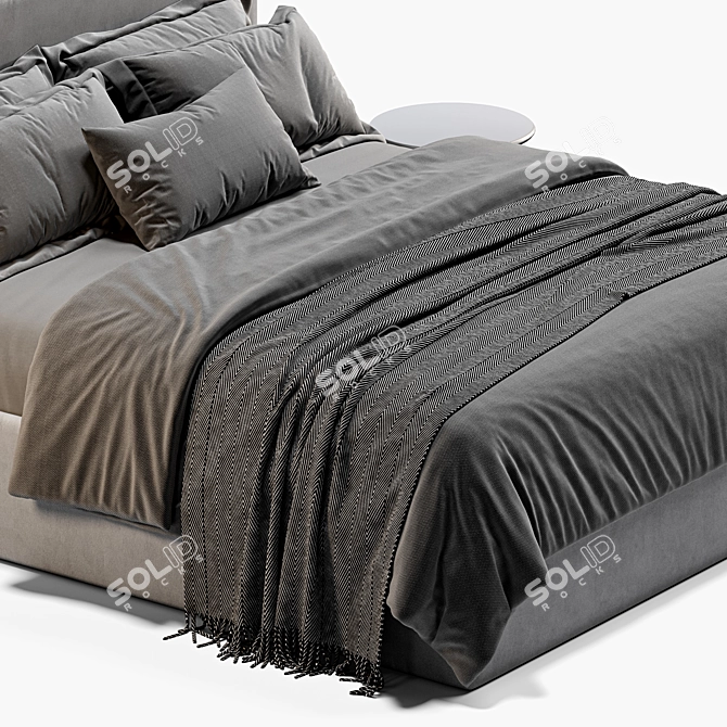 Elegant Flou Notturno Bed Model 3D model image 3