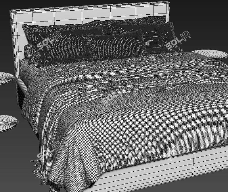 Elegant Flou Notturno Bed Model 3D model image 4