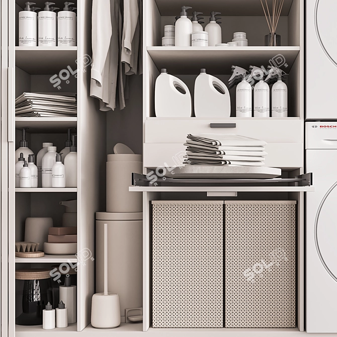 Modern Laundry Room Furniture Set 3D model image 5