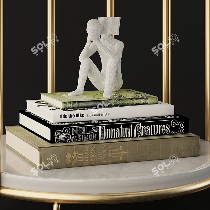 Marble Sibel Dancer Sculpture Set 3D model image 4