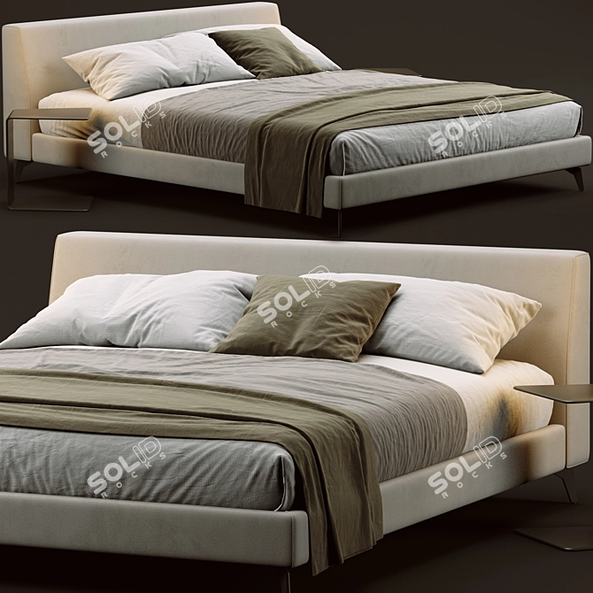 Luxury Meridiani Louis Bed Design 3D model image 1