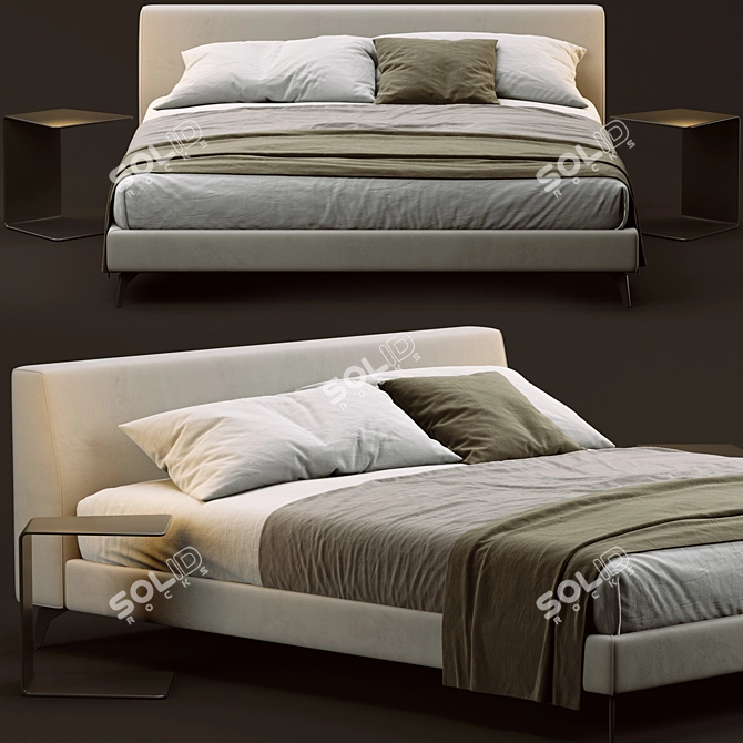 Luxury Meridiani Louis Bed Design 3D model image 3