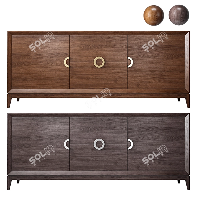 Italian Toscana 3-Door Chest 3D model image 1