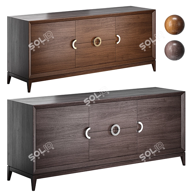 Italian Toscana 3-Door Chest 3D model image 2