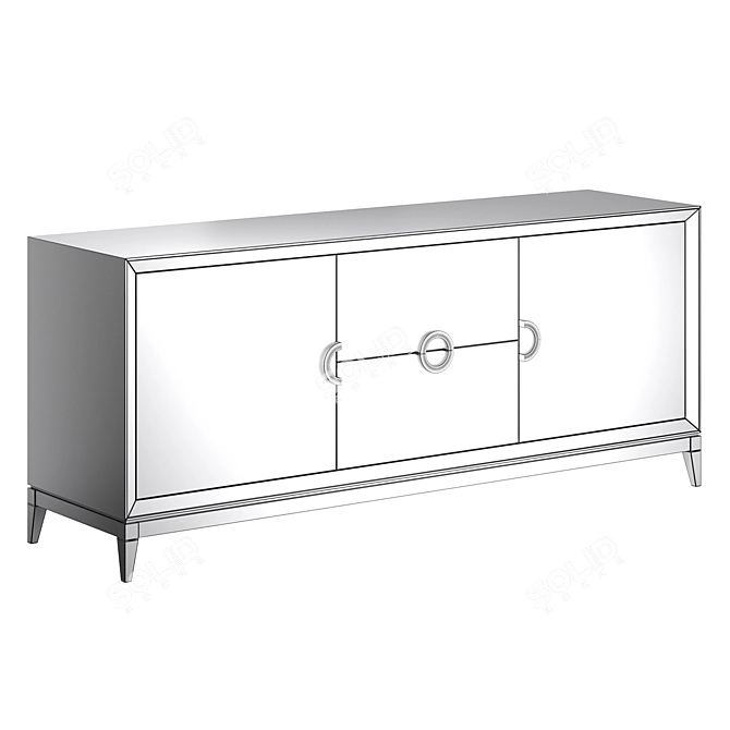 Italian Toscana 3-Door Chest 3D model image 3