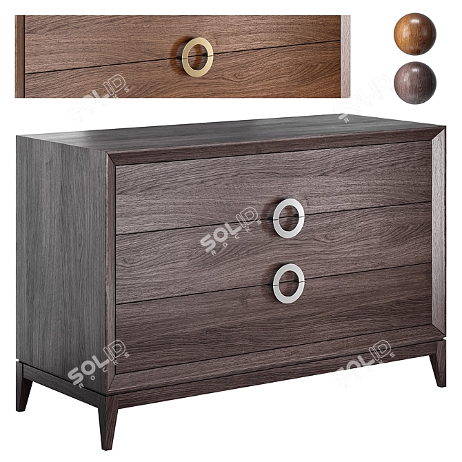 Classic Italian Toscana 3-Drawer Chest 3D model image 1