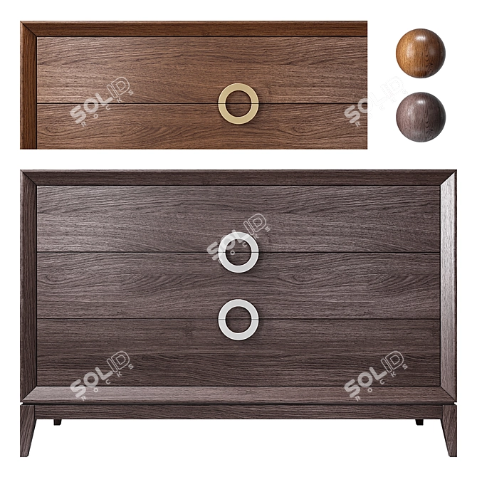 Classic Italian Toscana 3-Drawer Chest 3D model image 2