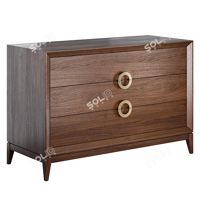 Classic Italian Toscana 3-Drawer Chest 3D model image 3