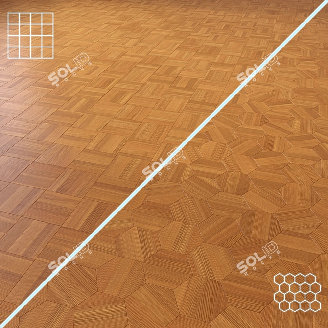 Title: Wooden Floor 3D Model 3D model image 1