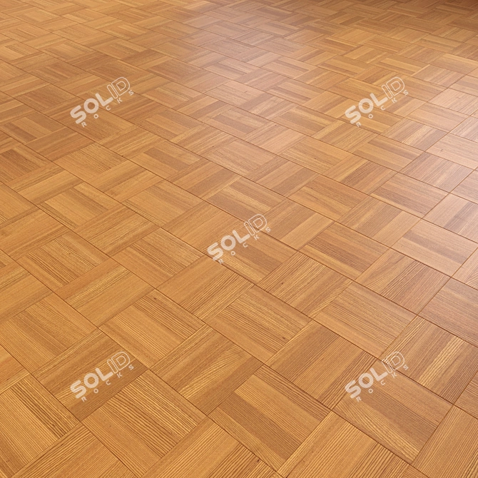 Title: Wooden Floor 3D Model 3D model image 2