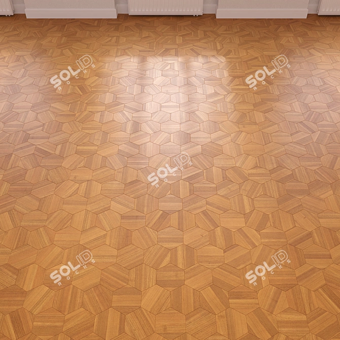 Title: Wooden Floor 3D Model 3D model image 3