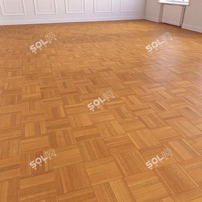 Title: Wooden Floor 3D Model 3D model image 4