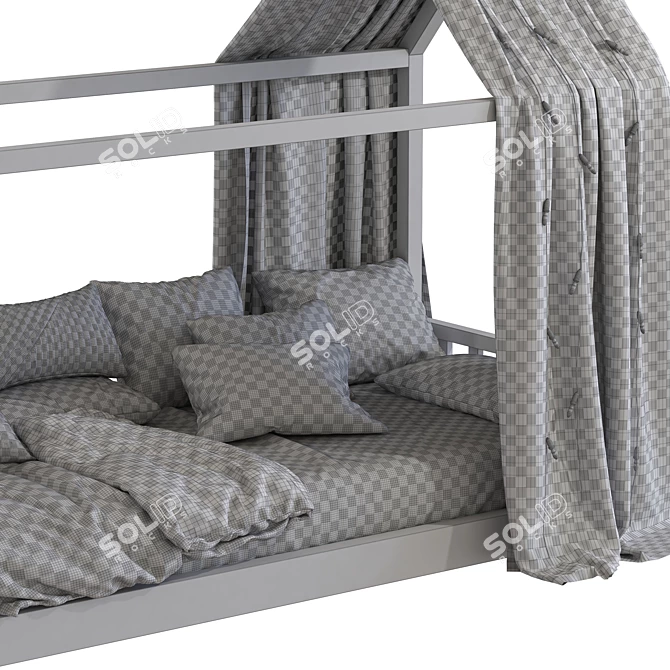 House Bed 3D Model, Twin 3D model image 5