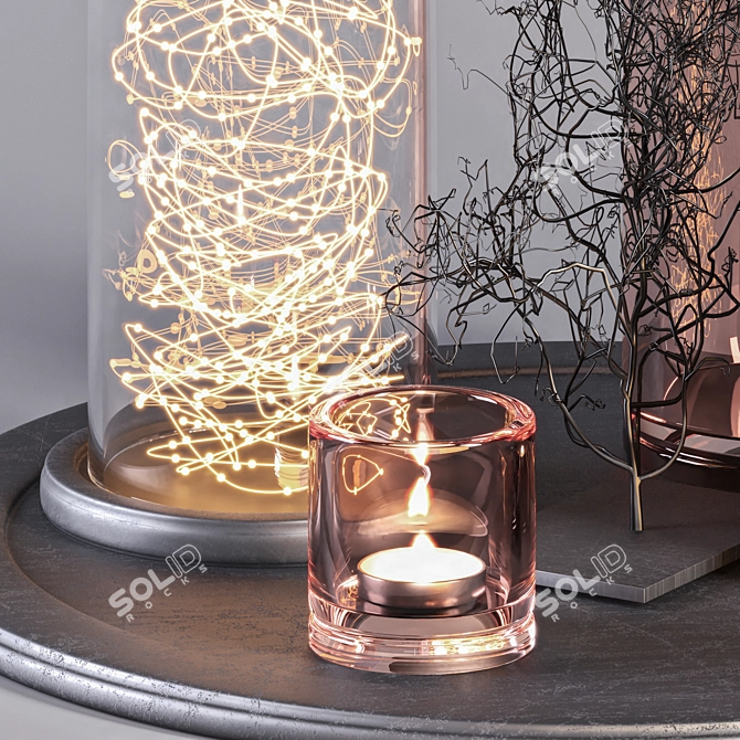 Branches & Candles Decor Set 3D model image 2