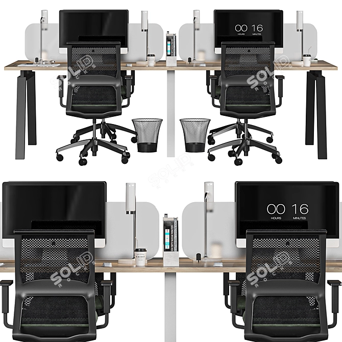 Title: Modern 4D Office Chair 3D model image 4