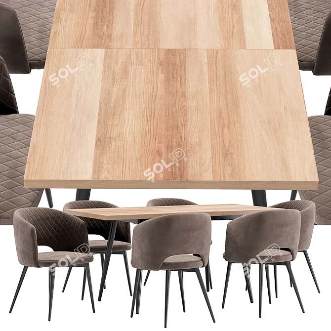 Wind Dining Chair & Stalone Table 3D model image 2
