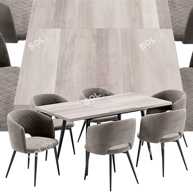 Wind Dining Chair & Stalone Table 3D model image 3