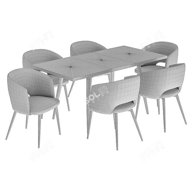 Wind Dining Chair & Stalone Table 3D model image 6