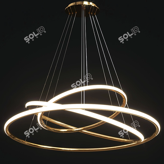 Sleek ARO Cluster Pendant Light 3D model image 1