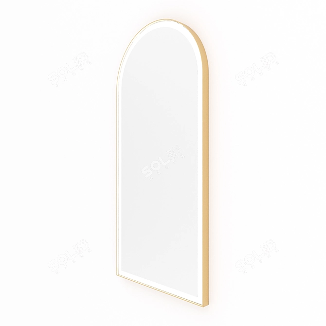 Goldi Brass Framed Arch Mirror 3D model image 1