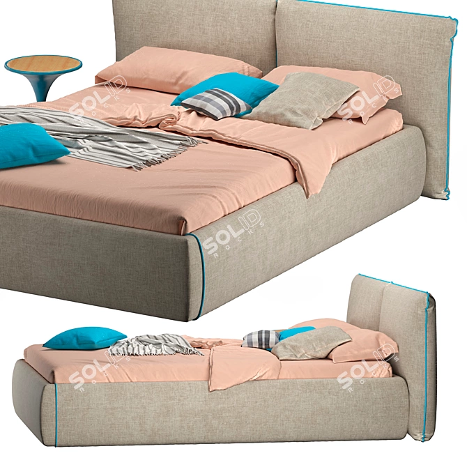 Elegant Joyful Bed Perfect for Comfort 3D model image 1