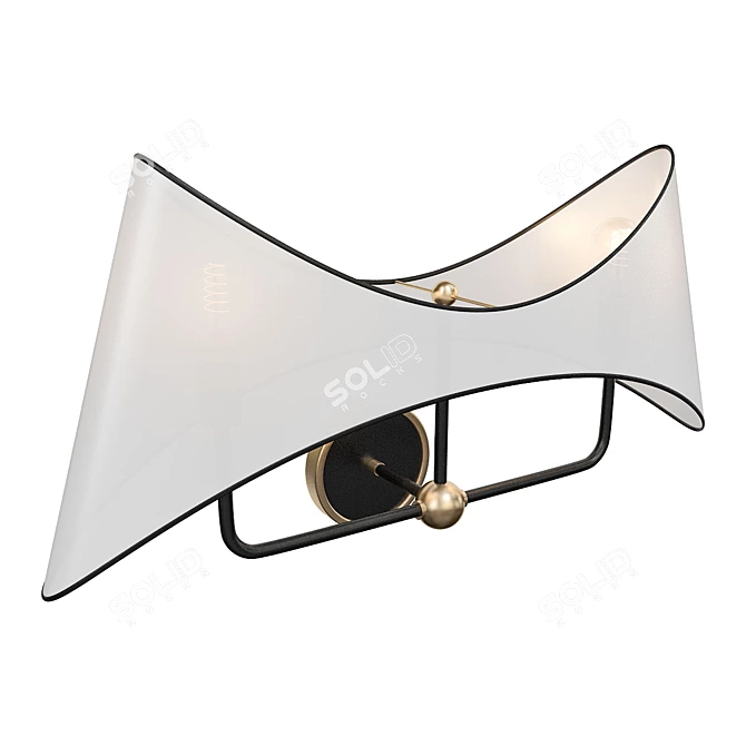 Curved Elegance Wall Sconce 3D model image 1