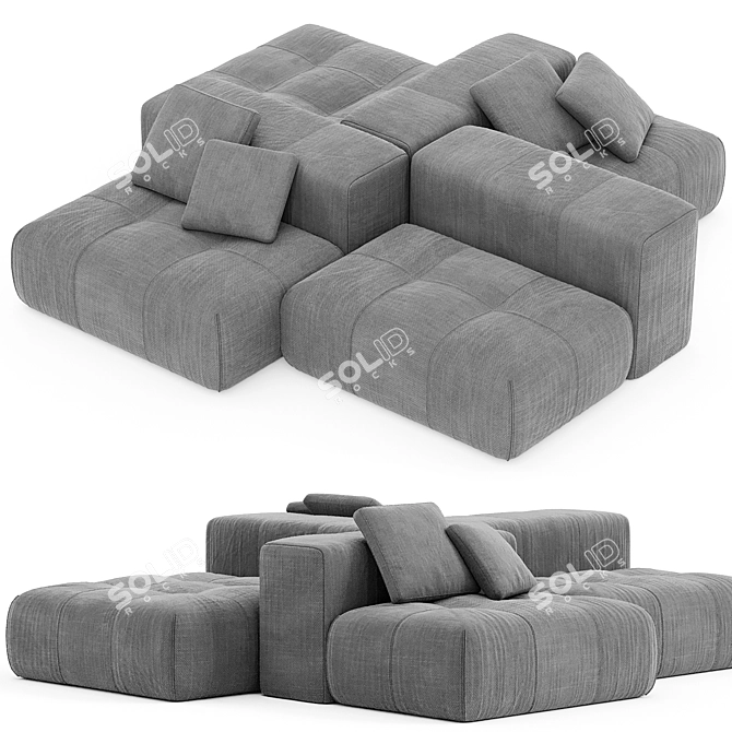 Modern Saba Italia Pixel Sectional 3D model image 1