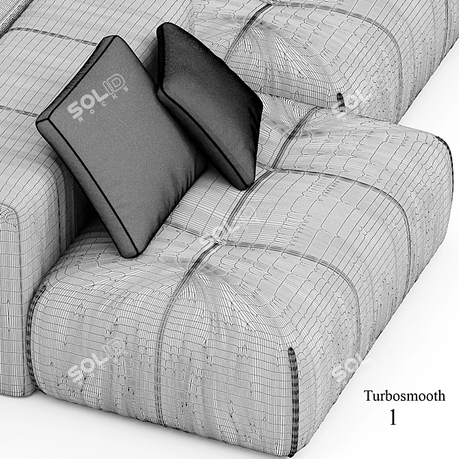 Modern Saba Italia Pixel Sectional 3D model image 6