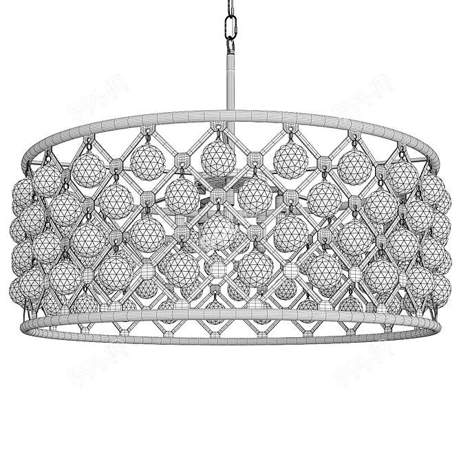  Polished Nickel Crystal Chandelier 3D model image 2