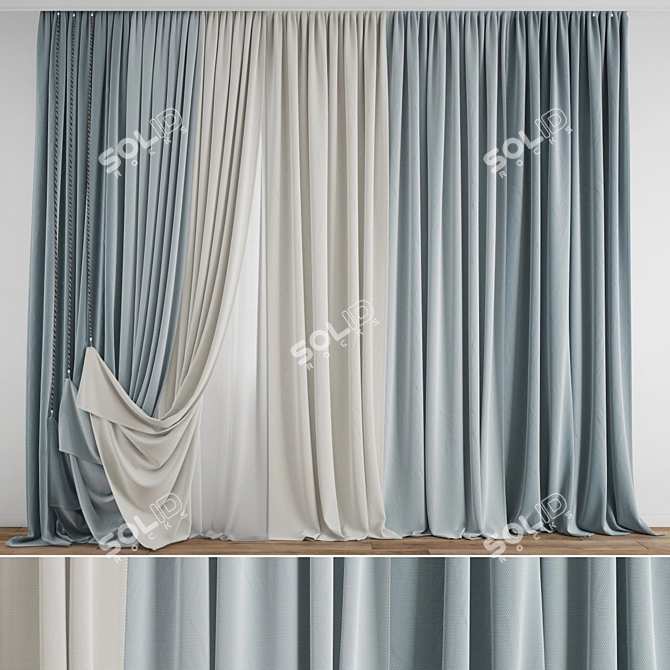 Title: Polygonal Curtain Model Set 3D model image 1