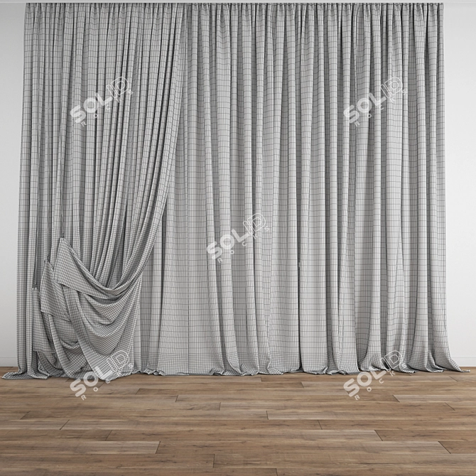 Title: Polygonal Curtain Model Set 3D model image 3