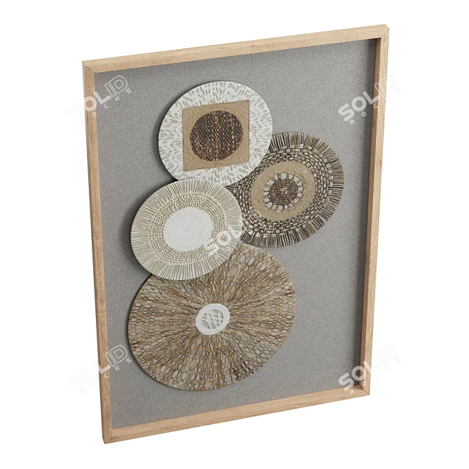 Braided Mulberry Paper Disk Art 3D model image 2