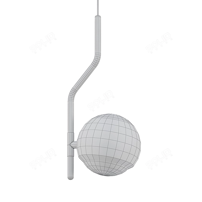 Sleek Igloo Pendant Lamp 3D model image 2
